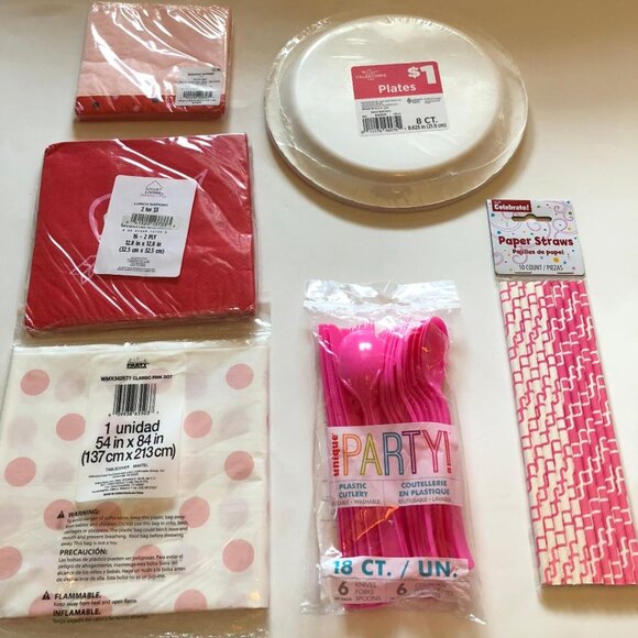 Supplies for a Make your own, Valentine's Day Gift Basket, Pink, White, Red (#1) - Picture 4 of 8